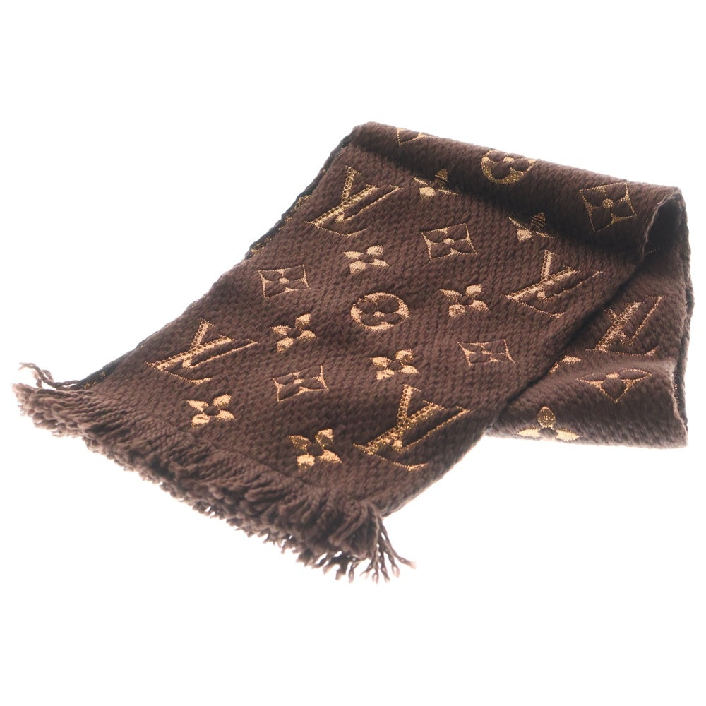 LOUIS VUITTON(ルイヴィトン) エシャルプ ロゴマニア シャイン フリンジマフラー ウール×シルク ブラウン M71383 レディース