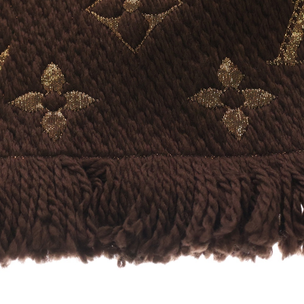 LOUIS VUITTON(ルイヴィトン) エシャルプ ロゴマニア シャイン フリンジマフラー ウール×シルク ブラウン M71383 レディース