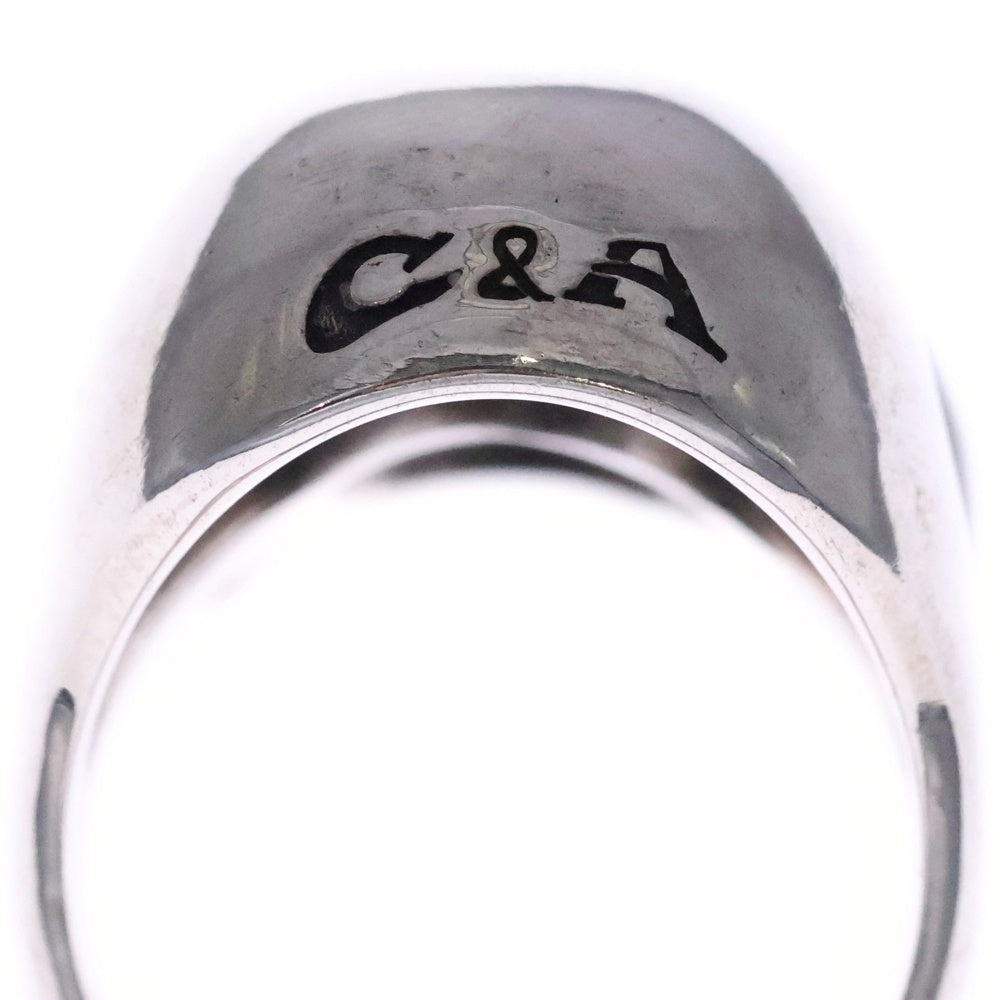 NO BRAND(ノーブランド) スカルリング メレダイヤ 925 シルバー 0.03ct C&A 指輪
