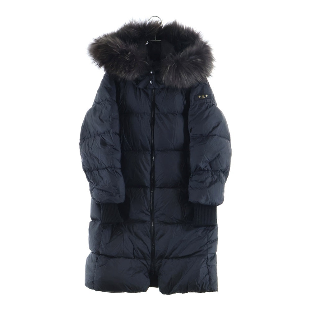 TATRAS(タトラス) MOENA モエナ ファー フーデッド ジップアップ ダウン ロング ジャケット ブラック レディース LTA19A4705