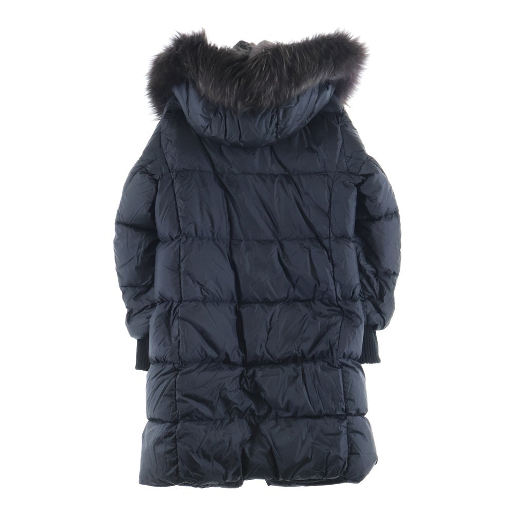 TATRAS(タトラス) MOENA モエナ ファー フーデッド ジップアップ ダウン ロング ジャケット ブラック レディース LTA19A4705