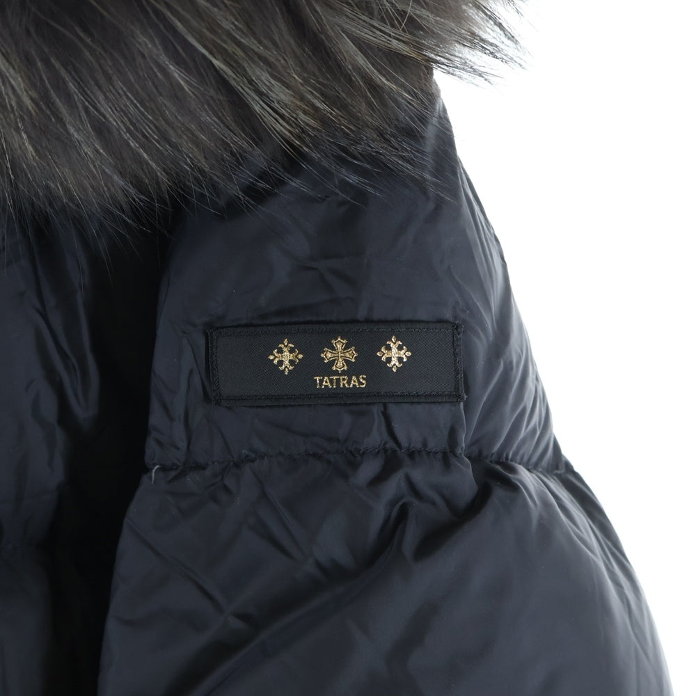 TATRAS(タトラス) MOENA モエナ ファー フーデッド ジップアップ ダウン ロング ジャケット ブラック レディース LTA19A4705