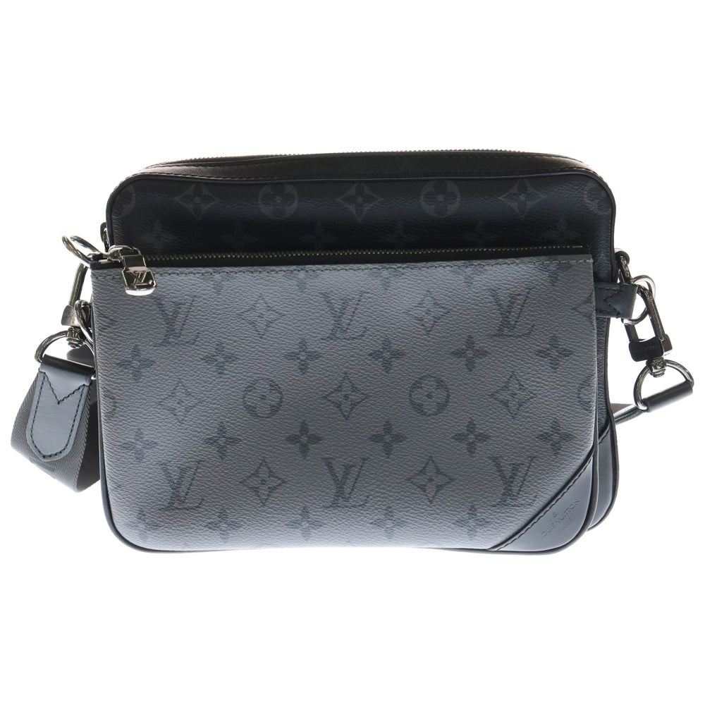LOUIS VUITTON(ルイヴィトン) トリオ メッセンジャー モノグラム PVC レザー エクリプス ショルダーバッグ シルバー金具 ブラック/グレー M69443 レディース