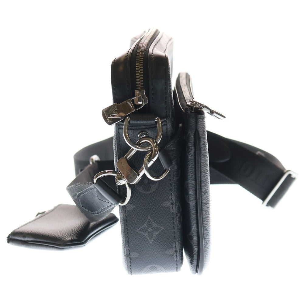 LOUIS VUITTON(ルイヴィトン) トリオ メッセンジャー モノグラム PVC レザー エクリプス ショルダーバッグ シルバー金具 ブラック/グレー M69443 レディース