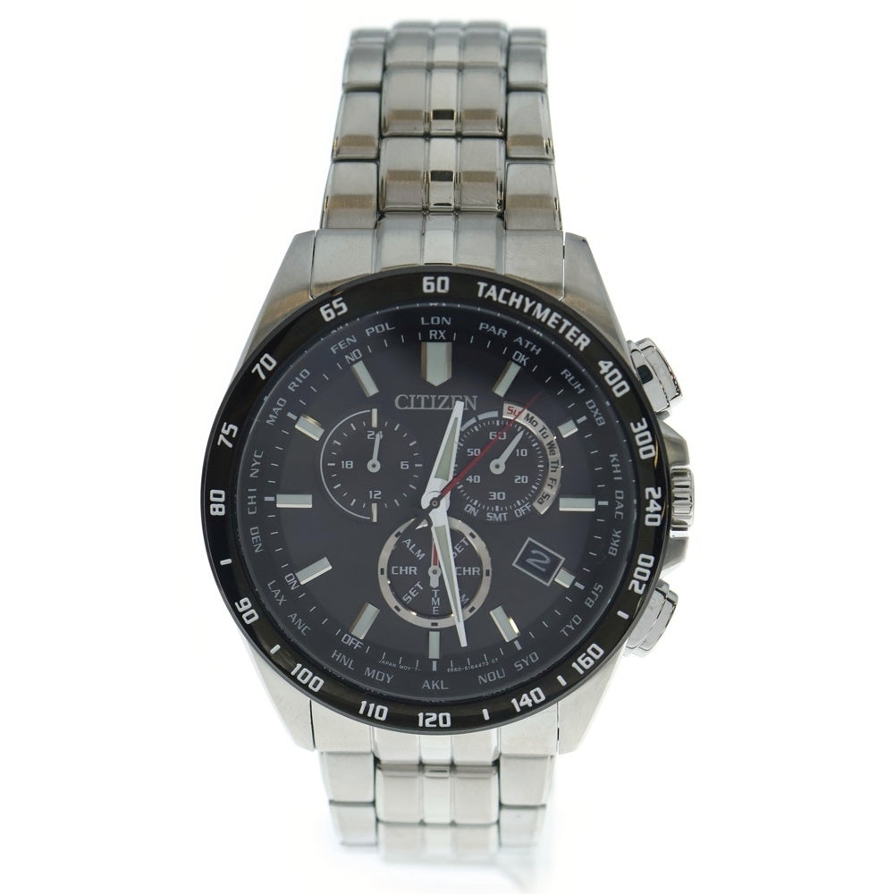 CITIZEN(シチズン) CB5874-90E エコ・ドライブ 黒文字盤 SS/電波ソーラー ステンレス クロノグラフ 腕時計