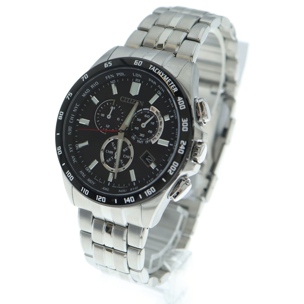 CITIZEN(シチズン) CB5874-90E エコ・ドライブ 黒文字盤 SS/電波ソーラー ステンレス クロノグラフ 腕時計