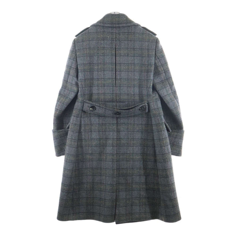 BOTTEGA VENETA(ボッテガヴェネタ) チェック総柄 ダブルブレスト チェスター ロングコート グレー 482661