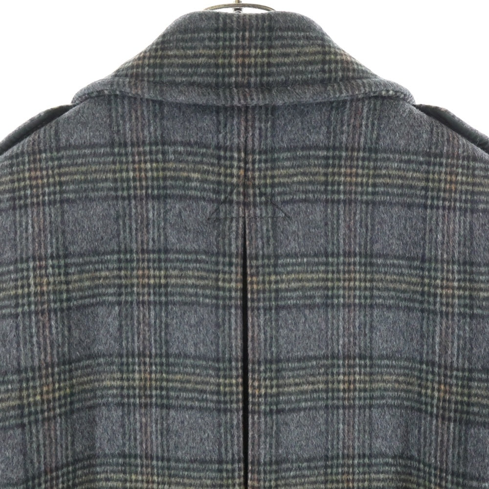 BOTTEGA VENETA(ボッテガヴェネタ) チェック総柄 ダブルブレスト チェスター ロングコート グレー 482661
