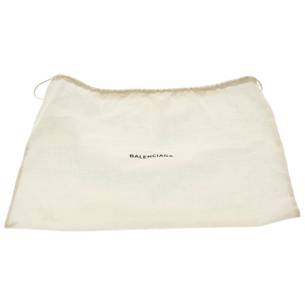 BALENCIAGA(バレンシアガ) ネイビークリップ ロゴプリント ボーダー キャンバス レザー クラッチ セカンドバッグ ネイビー 420407 レディース