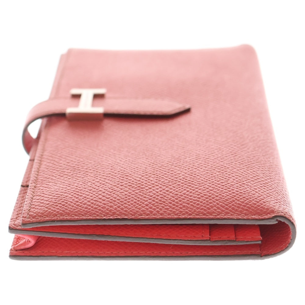 HERMES(エルメス) ベアンスフレ ローズアザレ エプソン Z刻印 シルバー金具 ウォレット 二つ折り長財布 レディース