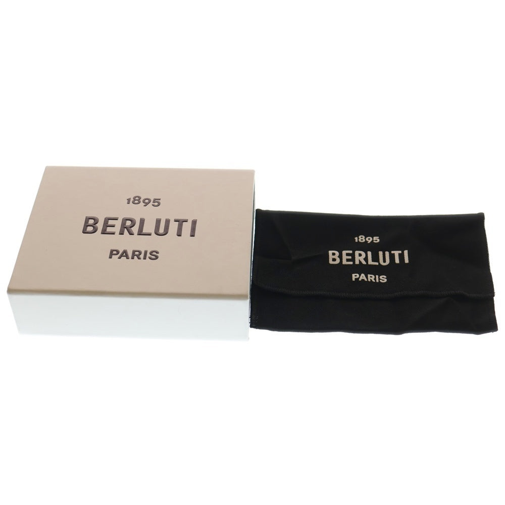 Berluti(ベルルッティ) カリグラフィ マコレ 二つ折り財布 コンパクトウォレット カードエケース ブラウン レザー
