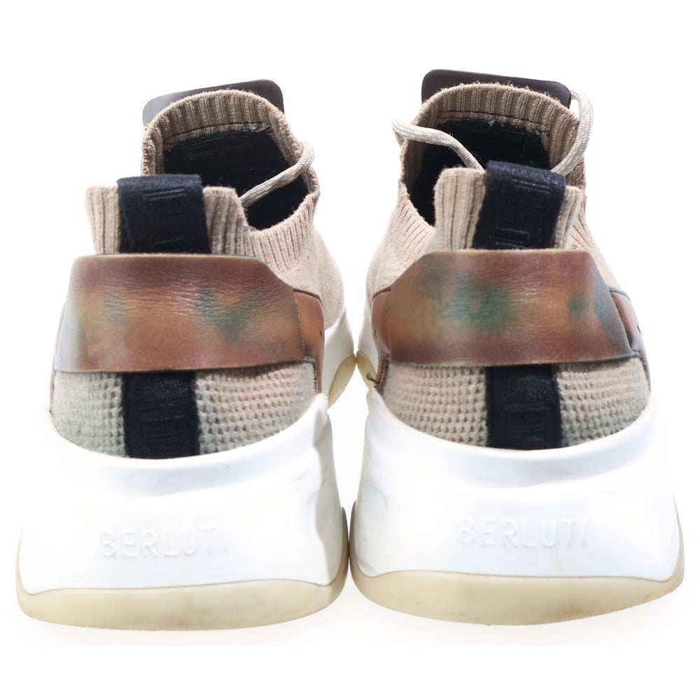 Berluti(ベルルッティ) シャドウ レザー切替メッシュローカットスニーカー ブラウン