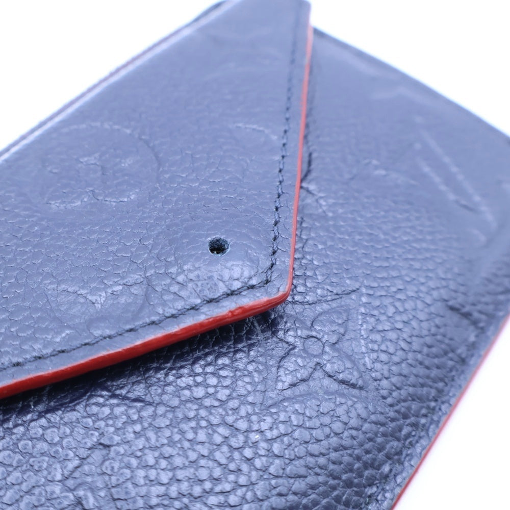 LOUIS VUITTON(ルイヴィトン) モノグラム アンプラント ポルトカルトレクトヴェルソ フラグメントケース コインケース バッグチャーム レッド×ネイビー レザー M69420 ゴールド金具 レディース