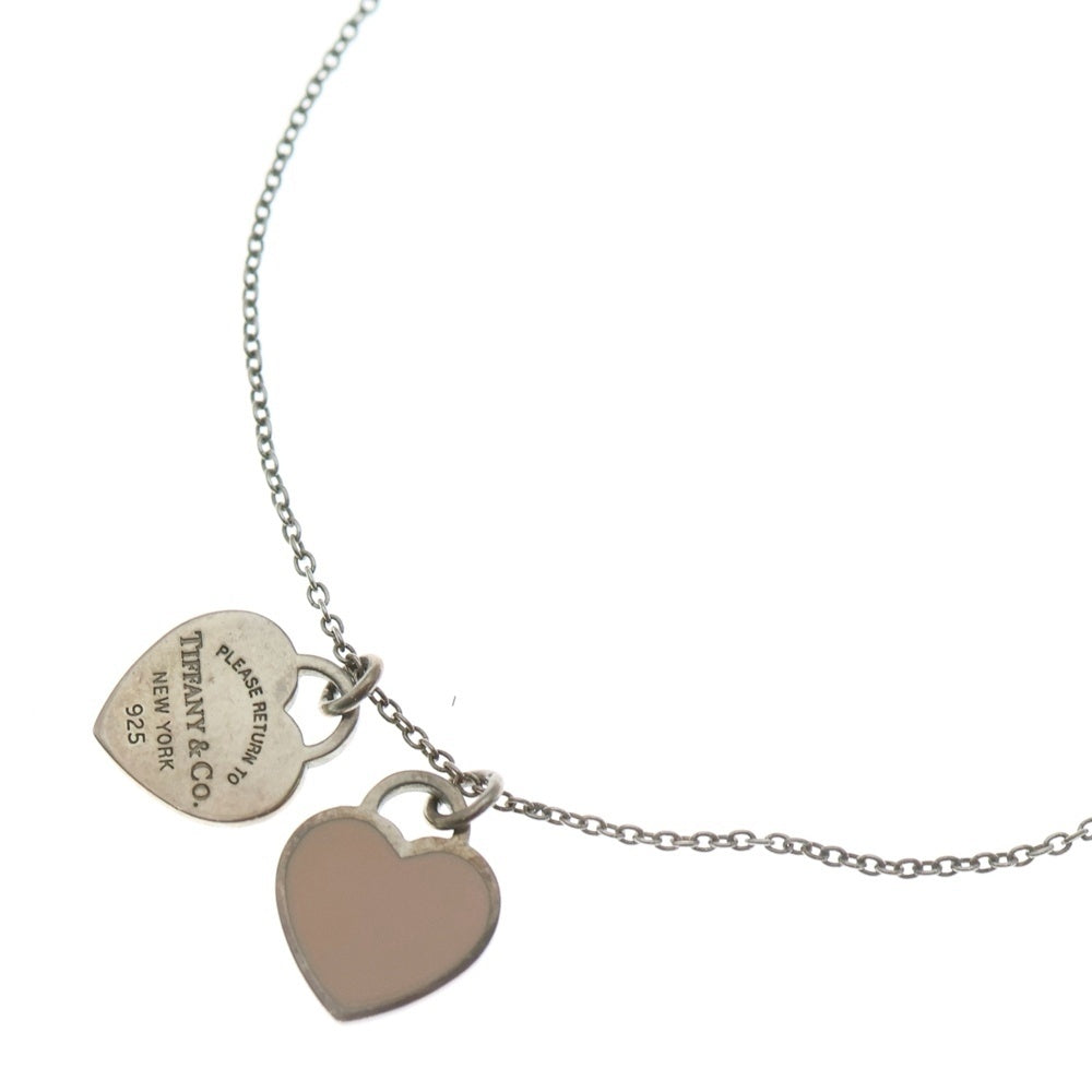 TIFFANY & Co.(ティファニー) リターントゥティファニー ミニダブルハート ネックレス シルバー×ピンク 925 アクセサリー レディース