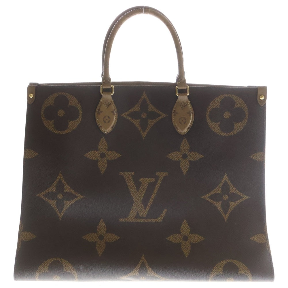 LOUIS VUITTON(ルイヴィトン) オンザゴーGM モノグラム リバース ジャイアント PVC トートバッグ ゴールド金具 ブラウン M44576 レディース