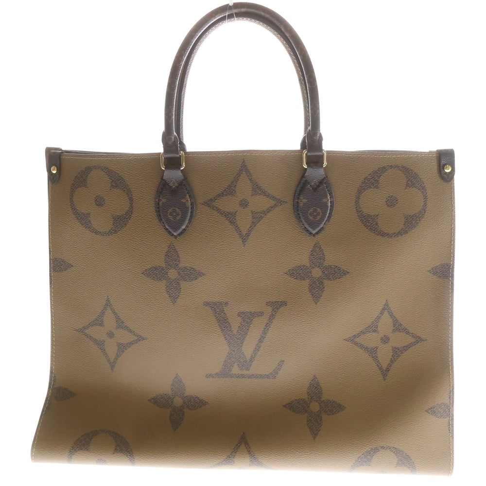 LOUIS VUITTON(ルイヴィトン) オンザゴーGM モノグラム リバース ジャイアント PVC トートバッグ ゴールド金具 ブラウン M44576 レディース