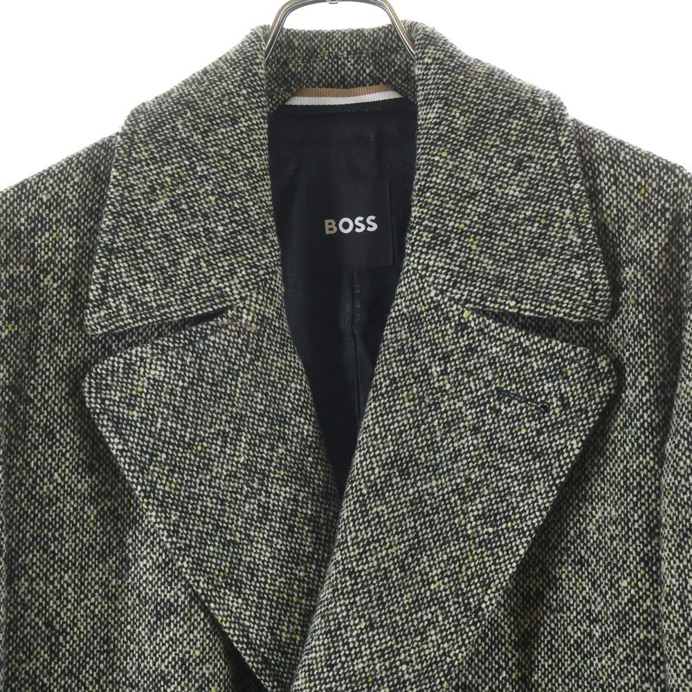 HUGO BOSS(ヒューゴボス) ダブルブレスティッド ウールヘビーロングコート グレー