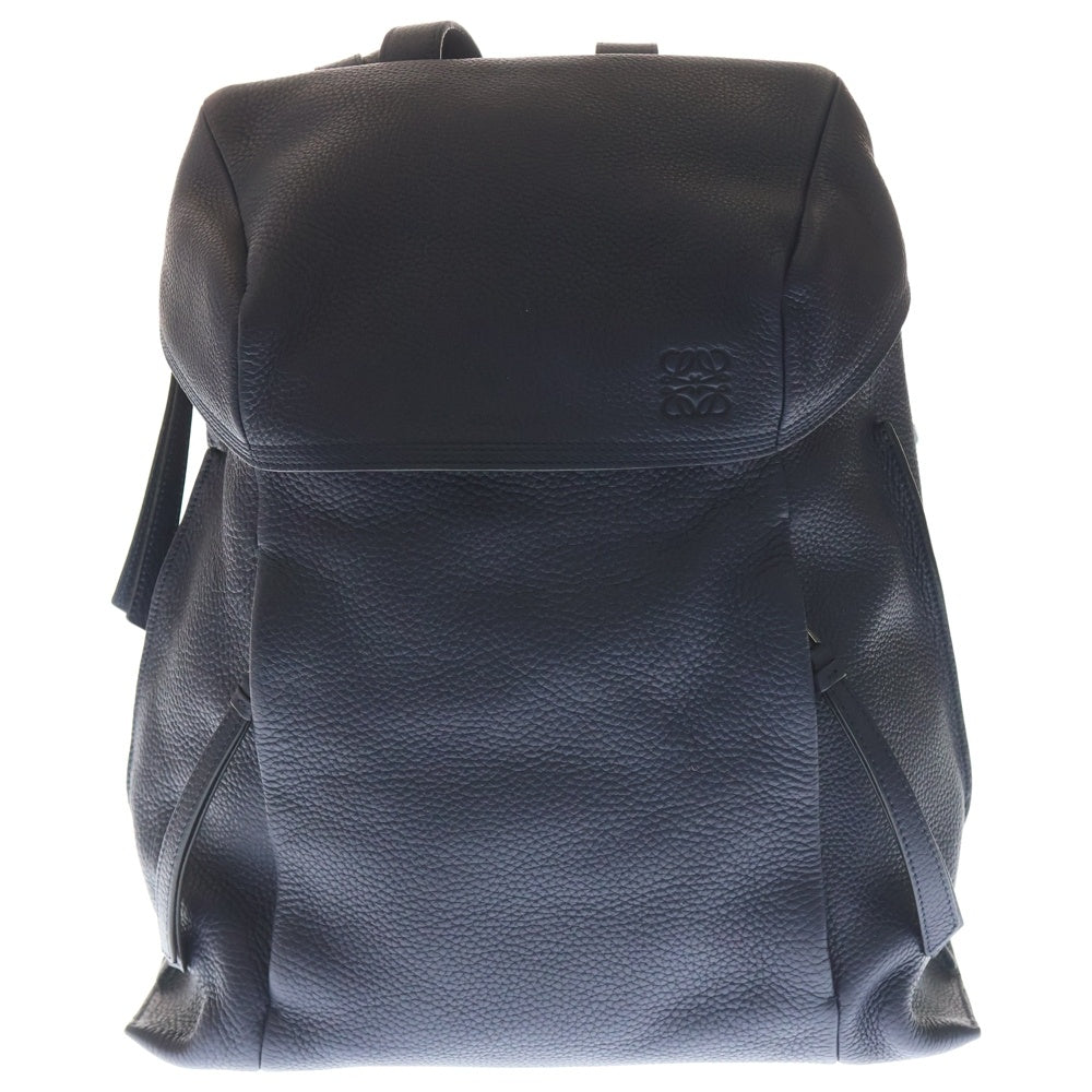 LOEWE(ロエベ) Tバックパック アナグラム スモール リュックサック ネイビー レザー 316.41 シルバー金具 レディース