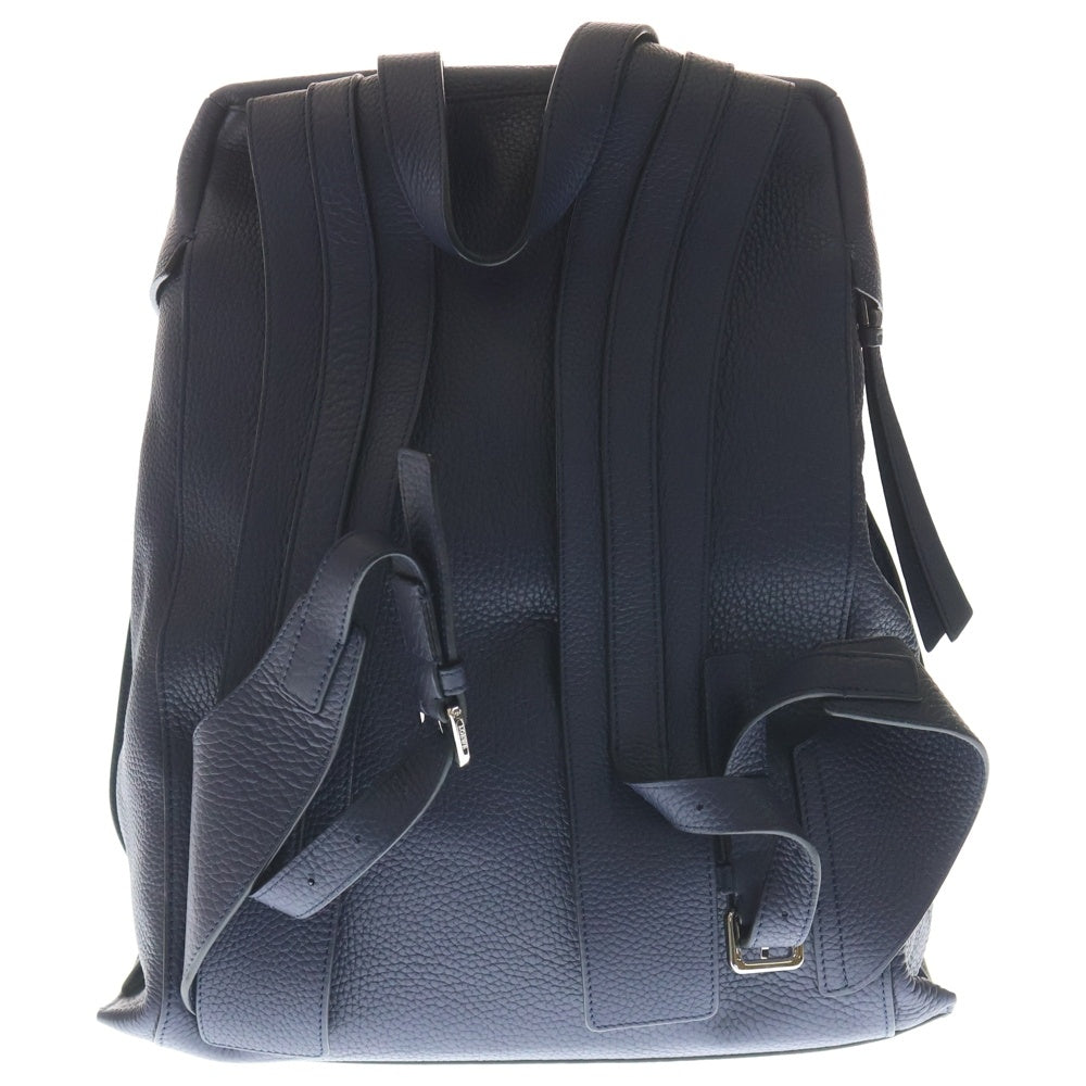 LOEWE(ロエベ) Tバックパック アナグラム スモール リュックサック ネイビー レザー 316.41 シルバー金具 レディース