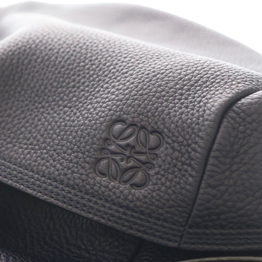 LOEWE(ロエベ) Tバックパック アナグラム スモール リュックサック ネイビー レザー 316.41 シルバー金具 レディース