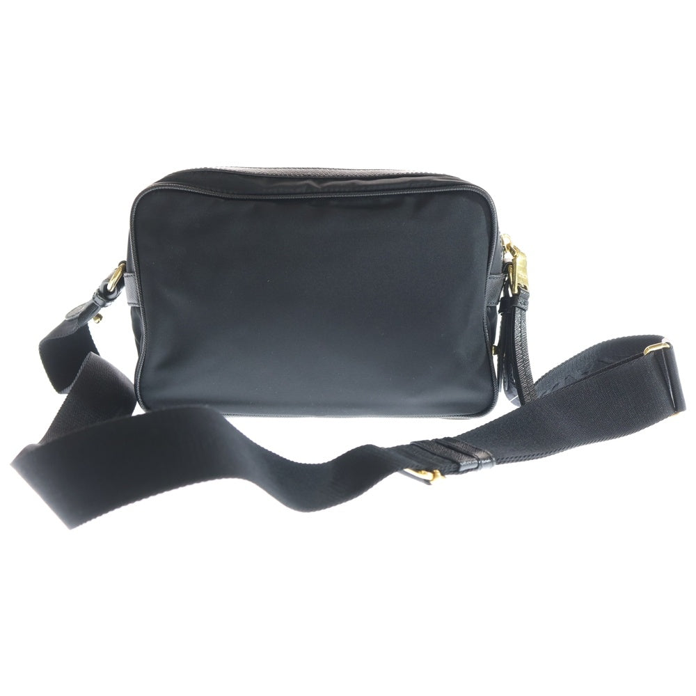 PRADA(プラダ) ショルダーバッグ ブラック ナイロン×レザー 1BH089 ゴールド金具 レディース
