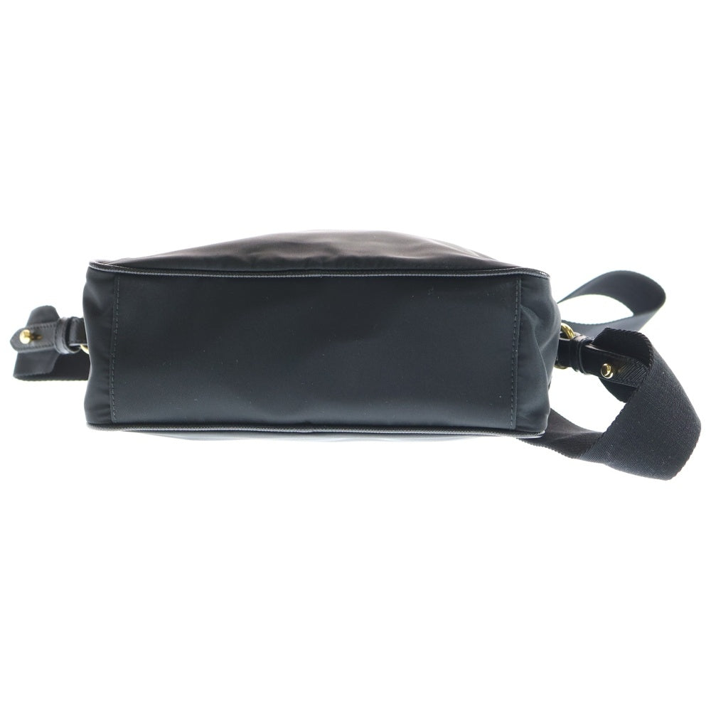PRADA(プラダ) ショルダーバッグ ブラック ナイロン×レザー 1BH089 ゴールド金具 レディース