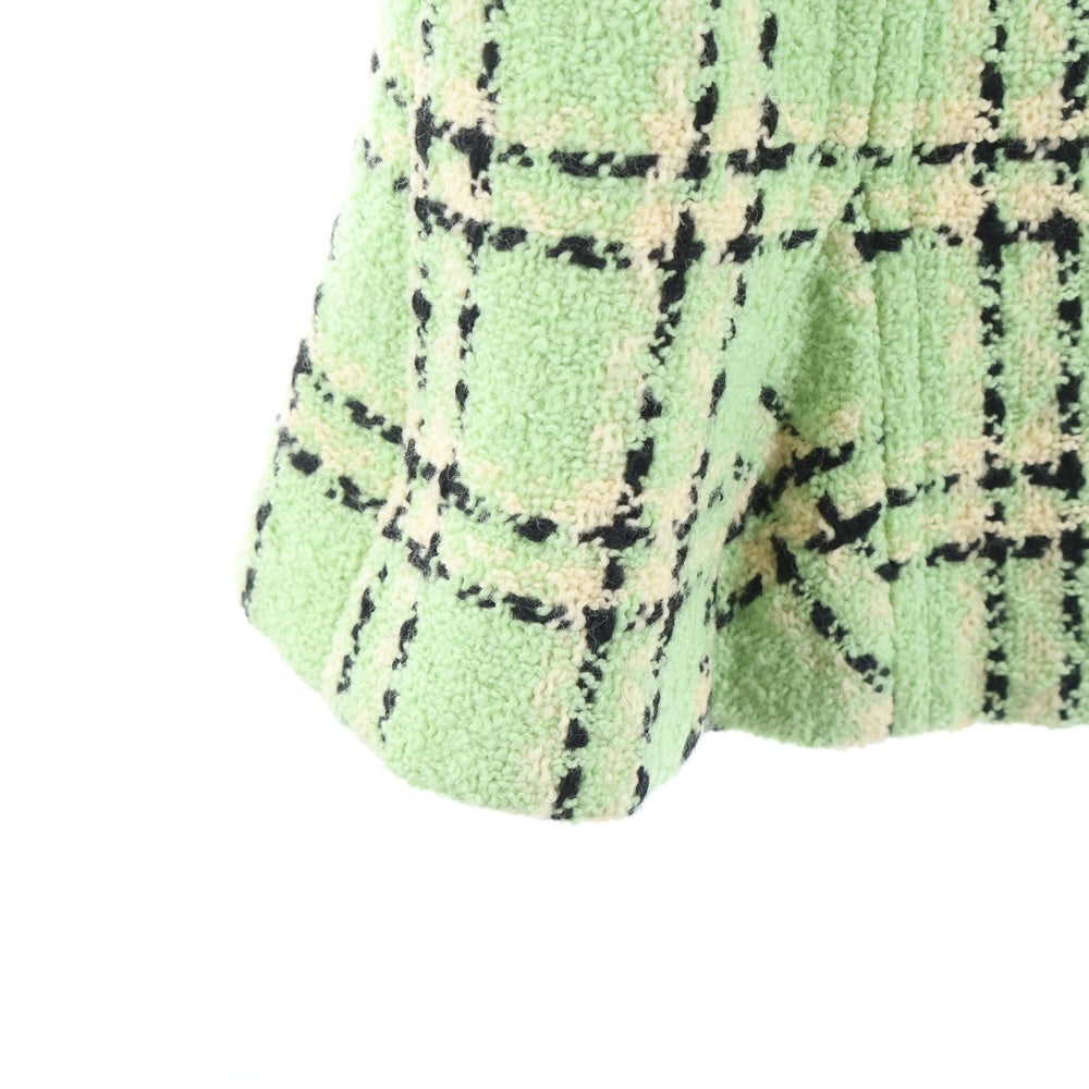 CHANEL(シャネル) 94P ツイード チェックワンピース ライトグリーン レディース