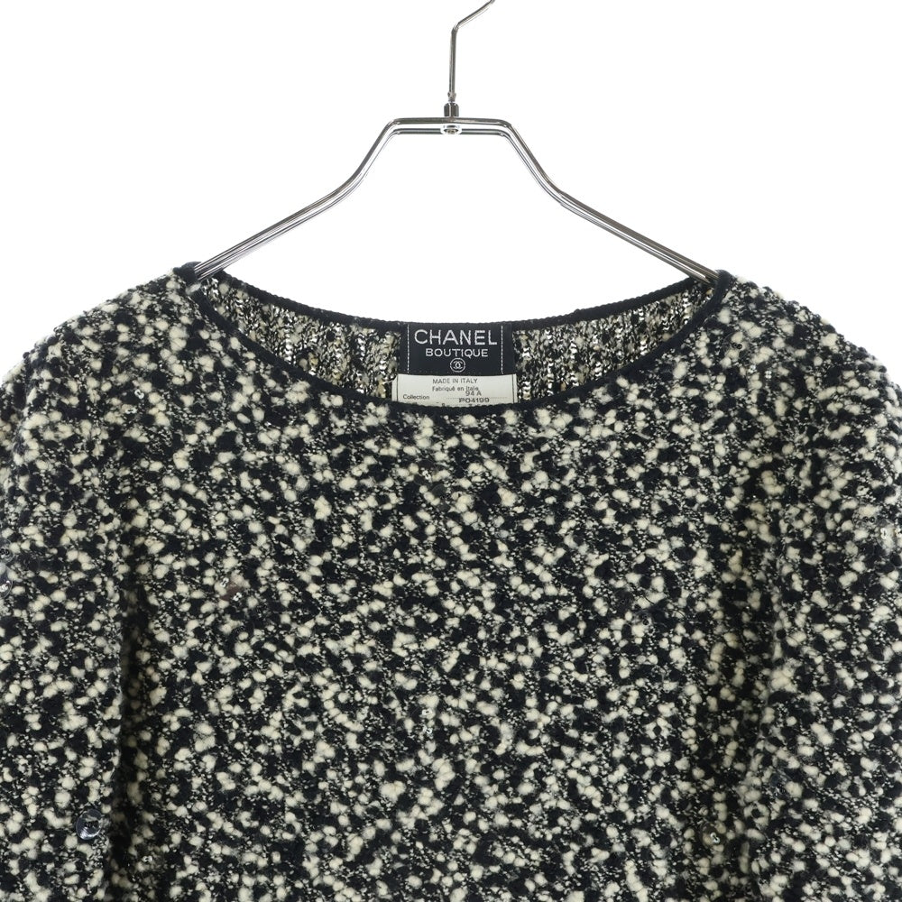 CHANEL(シャネル) 94A ツイード スパンコール ドレス ワンピース ブラック/ホワイト レディース