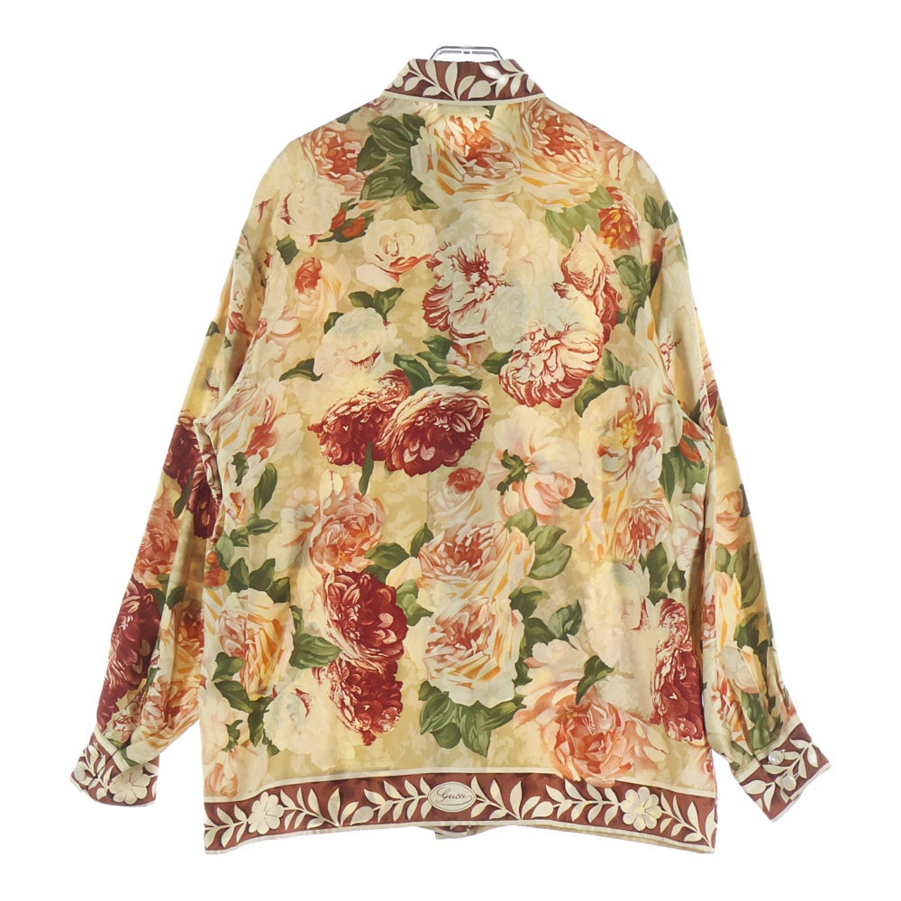 GUCCI(グッチ) トムフォード期 フラワー シルクシャツ ベージュ レディース