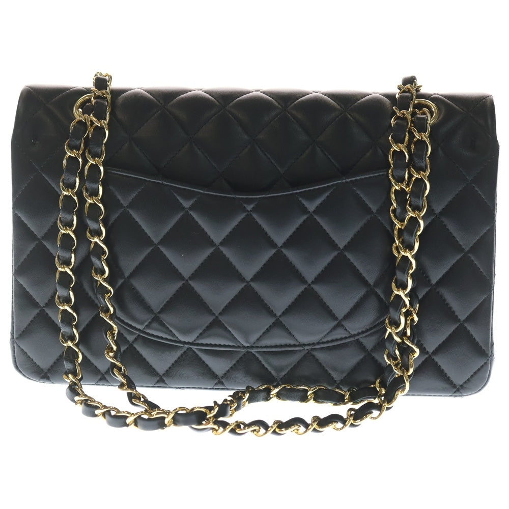 CHANEL(シャネル) マトラッセ25 ダブルフラップ ダブルチェーン ショルダーバッグ ブラック ラムスキン ゴールド金具 A01112 レディース
