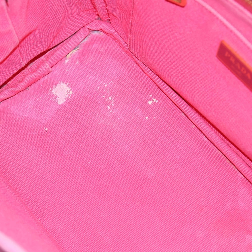 PRADA(プラダ) カナパ ミニ 2WAY ハンドバッグ ピンク キャンバス レディース