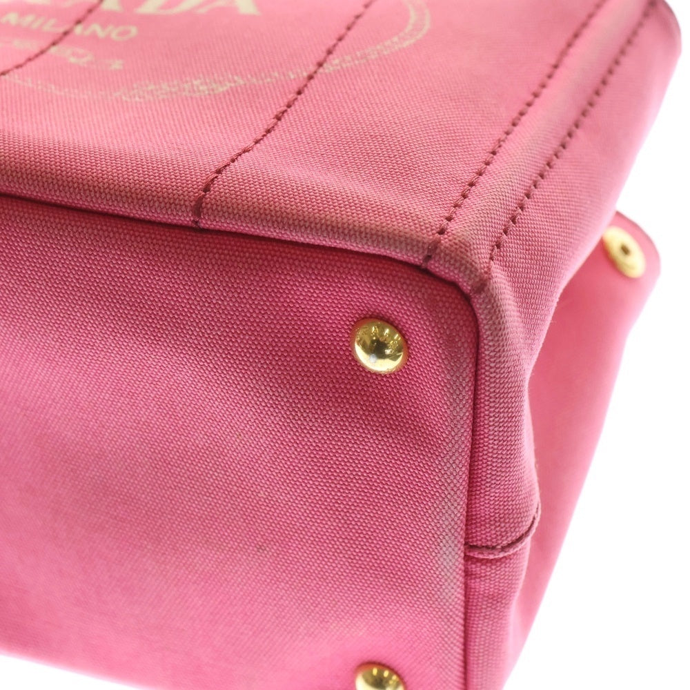 PRADA(プラダ) カナパ ミニ 2WAY ハンドバッグ ピンク キャンバス レディース