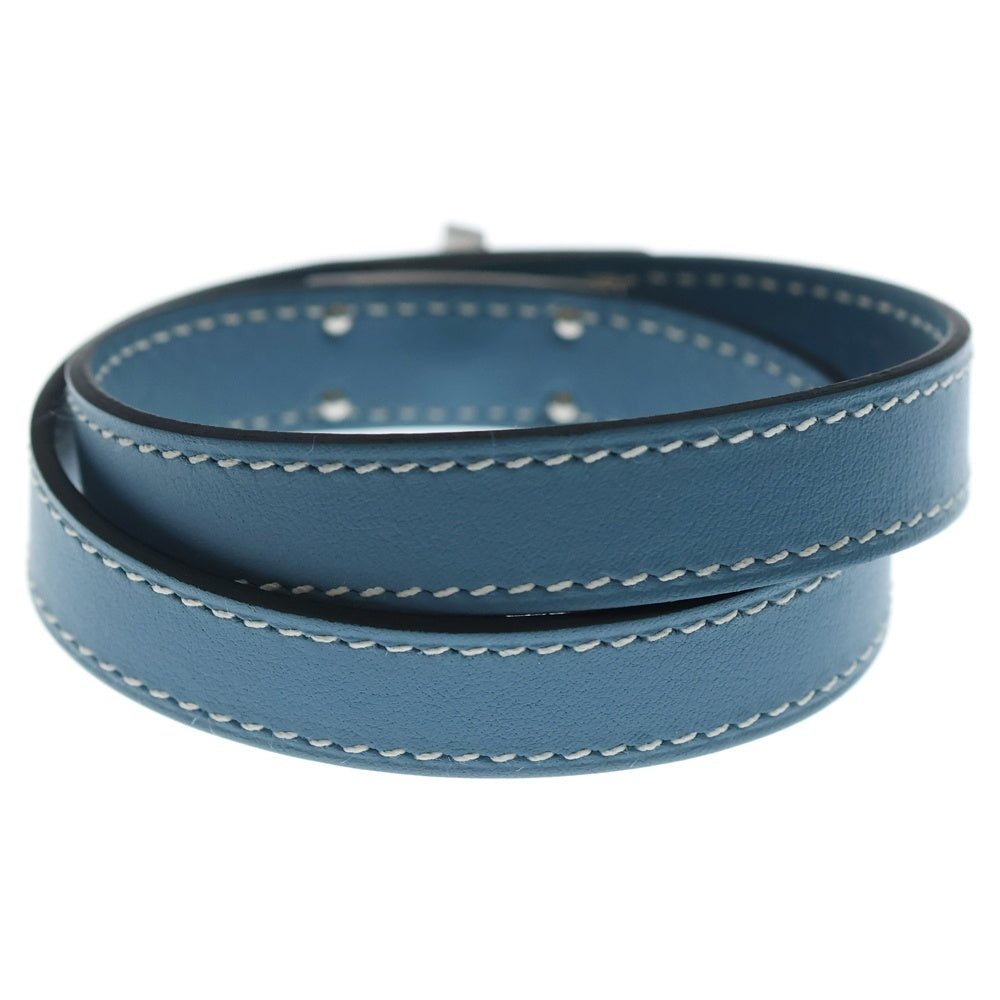 HERMES(エルメス) ケリーブレスレット シルバー金具 ブルー B刻印