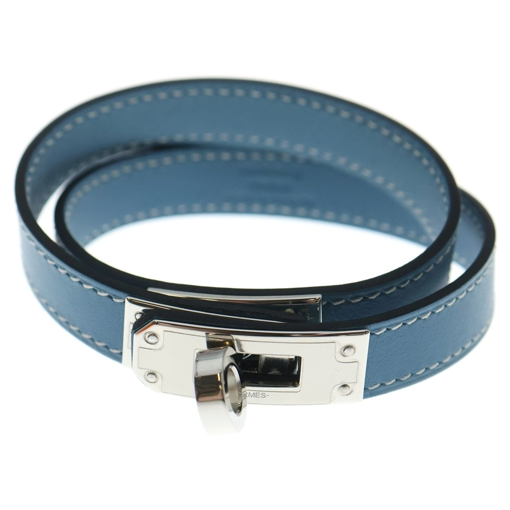 HERMES(エルメス) ケリーブレスレット シルバー金具 ブルー B刻印