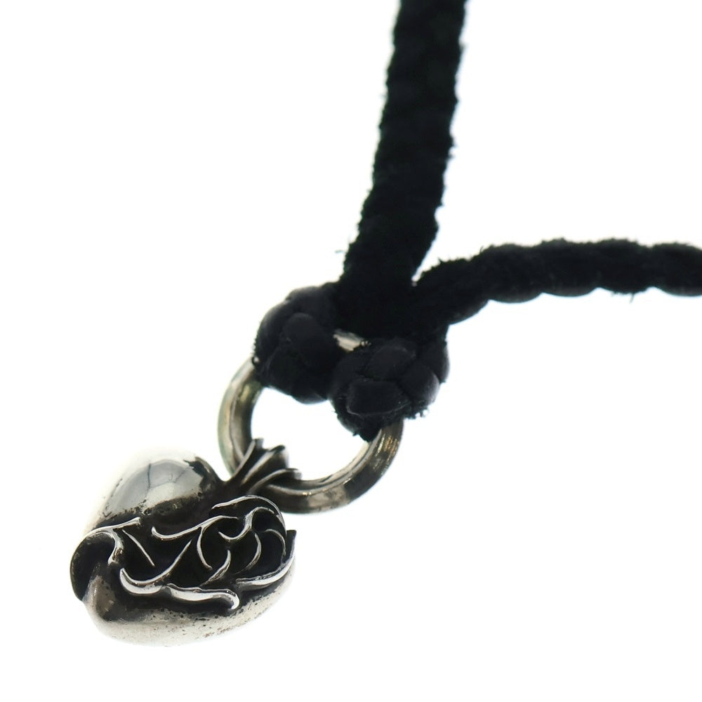 CHROME HEARTS(クロムハーツ) HEART CHARM w/LB ハートチャーム レザーブレード ペンダントトップ シルバー/ブラック