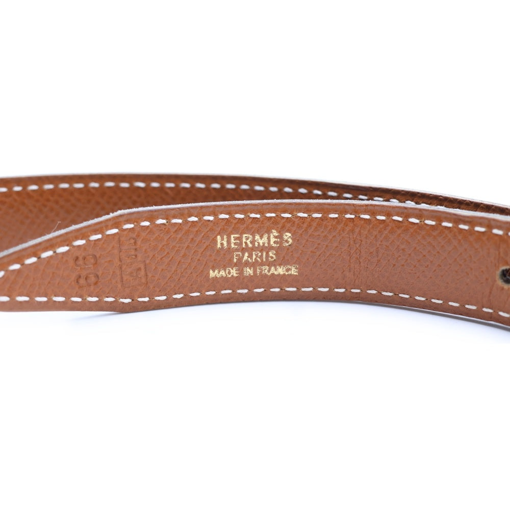 HERMES(エルメス) コンスタンスHベルト ブラック×ブラウン レザー ゴールド金具 □A刻印 レディース