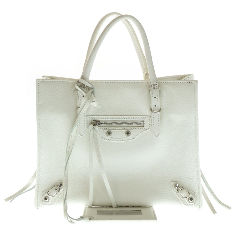 BALENCIAGA(バレンシアガ) ペーパーミニ 2WAY ハンドバッグ ショルダーバッグ ホワイト レザー 357333