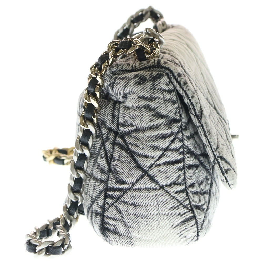 CHANEL(シャネル) シャネル19 フラップバッグ ショルダーバッグ グレー デニム レディース