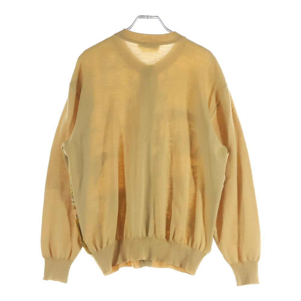 Salvatore Ferragamo(サルヴァトーレ フェラガモ) スカーフ切り替えニットカーディガン アンサンブル ゴールド レディース