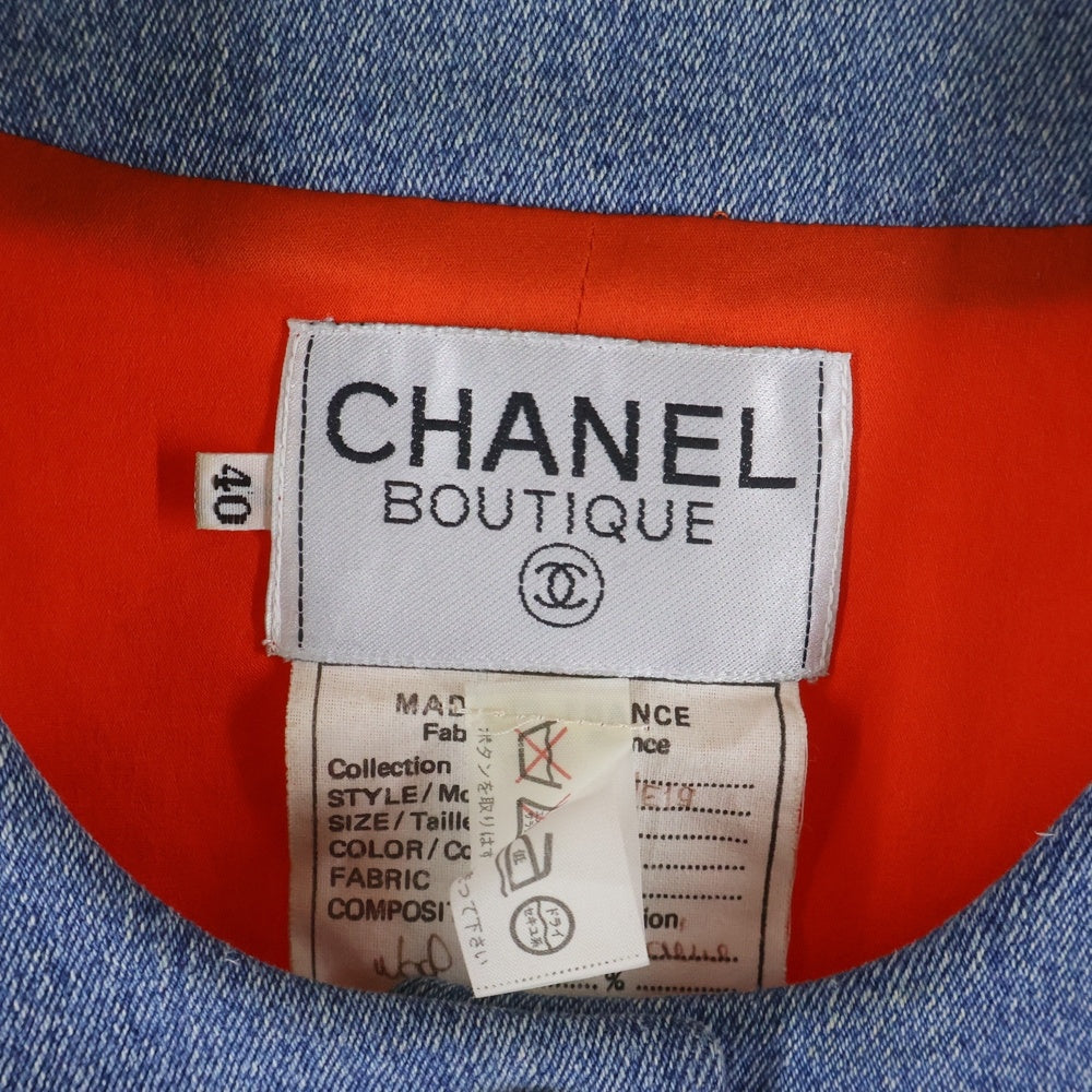 CHANEL(シャネル) ココマーク ボタン デニム セットアップ オレンジ/インディゴ レディース