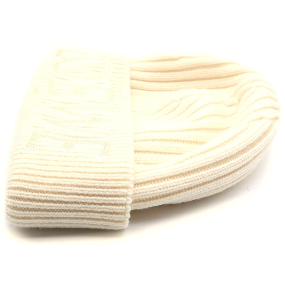 LOEWE(ロエベ) リブ編みウールニット 帽子 ニットキャップ ホワイト F540257X23 レディース