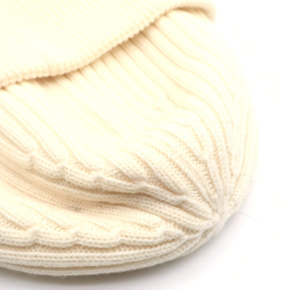 LOEWE(ロエベ) リブ編みウールニット 帽子 ニットキャップ ホワイト F540257X23 レディース