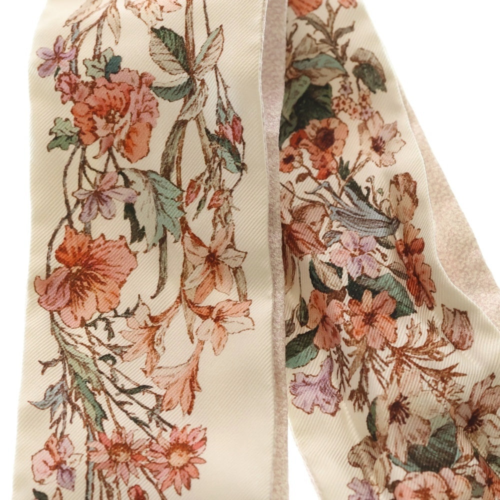 DIOR(ディオール) フラワー ロゴ モチーフ ツイリー ピンク スカーフ レディース