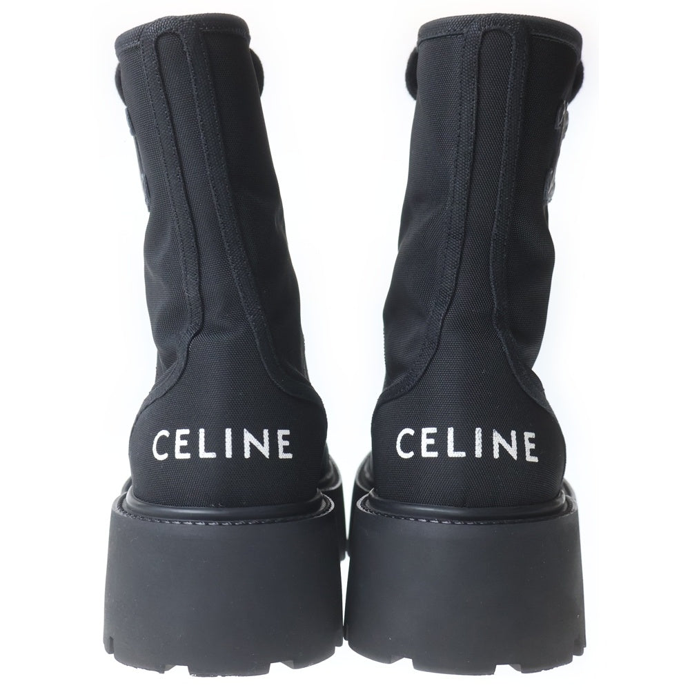 CELINE(セリーヌ) バルキーレースアップ ロングブーツ ブラック レディース