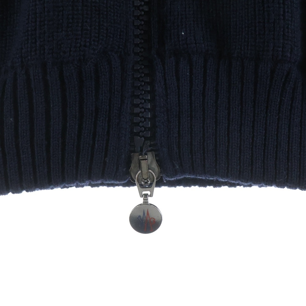 MONCLER(モンクレール) MAGLIONE TRICOT CARDIGAN ダウン切替 ジップアップニットパーカー フーディー ネイビー