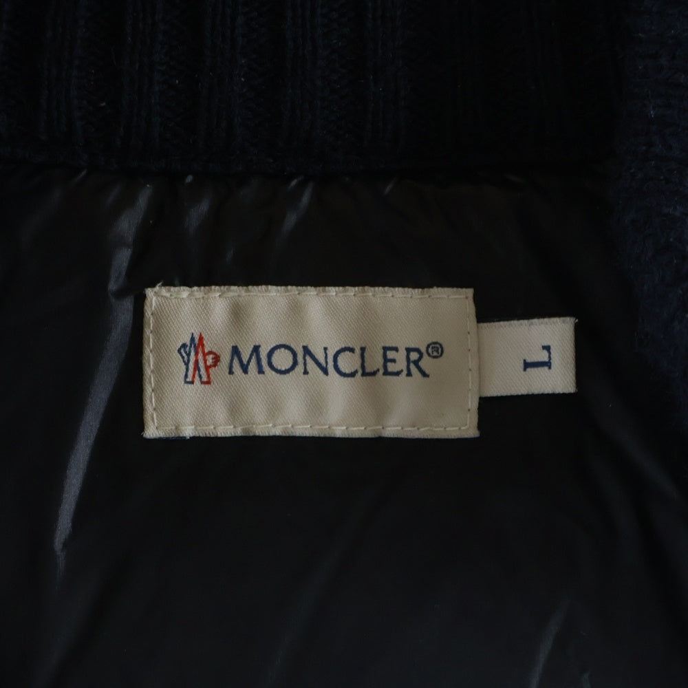 MONCLER(モンクレール) MAGLIONE TRICOT CARDIGAN ダウン切替 ジップアップニットパーカー フーディー ネイビー