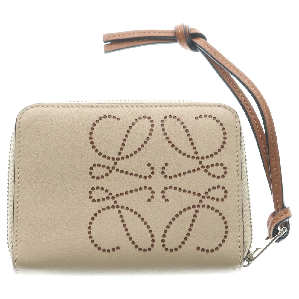 LOEWE(ロエベ) アナグラム レザー コンパクトジップウォレット ベージュ レディース