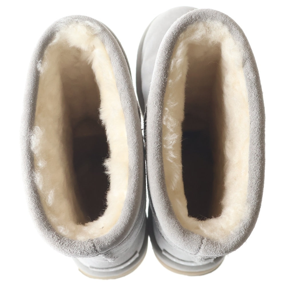 UGG(アグ) スエードレザー カットアウト ムートン ショートブーツ グレー レディース