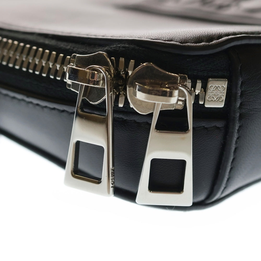 LOEWE(ロエベ) バーティカル クロスボディバッグ ショルダーバッグ ミニバッグ ブラック レザー シルバー金具 レディース