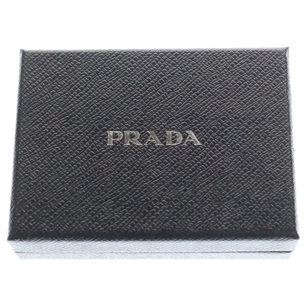 PRADA(プラダ) サフィアーノ トライアングルロゴ バッグチャーム キーケース ブラック レザー 2PG222 シルバー金具